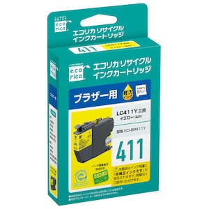 エコリカ｜［ブラザー LC411Y 互換］リサイクルインクカートリッジ（イエロー）｜ECI-BR411Y