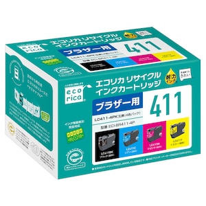エコリカ｜［ブラザー LC411-4P 互換］リサイクルインクカートリッジ (4色セット)｜ECI-BR411-4P