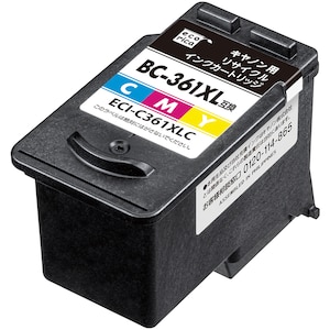 エコリカ｜［キヤノン BC-361XL 互換］リサイクルインクカートリッジ（3色カラー/染料/大容量)｜ECI-C361XLC
