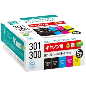 エコリカ｜［キヤノン BCI-301+300/5MP 互換］リサイクルインクカートリッジ（5色パック）｜ECI-C301-5P