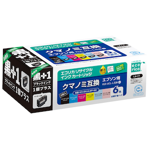 エコリカ｜［エプソン KUI-6CL-L+KUI-BK-L 互換］リサイクルインク（6色パック＋ブラックインク1本）｜ECI-EKUIL6P+BK