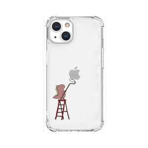 iPhone 13（6.1インチ）用 背面カバー型 TPUタフクリアケース ペイン 