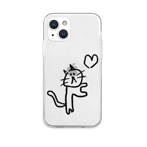 AKAN�biPhone 13�i6.1�C���`�j�p �w�ʃJ�o�[�^ TPU�N���A�P�[�X�i�l�R�n�[�g�j�bAK20988I13