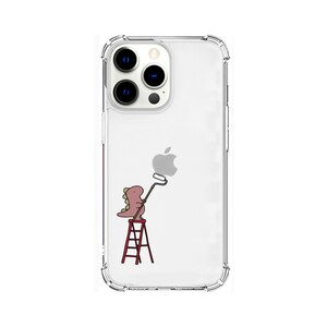 AKAN�biPhone 13 Pro�i6.1�C���`�j�p �w�ʃJ�o�[�^ TPU�^�t�N���A�P�[�X �y�C���e�B���O�i�s���N�j�bAK21001I13P