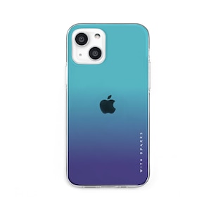 Dparks�biPhone 13�i6.1�C���`�j�p �w�ʃJ�o�[�^ TPU�N���A�P�[�X �O���f�[�V�����i�G�������h�u���[�j�bDS21149I13