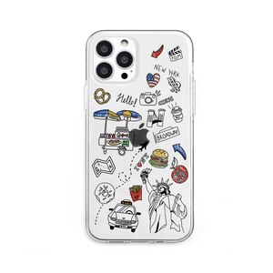 Dparks�biPhone 13 Pro�i6.1�C���`�j�p �w�ʃJ�o�[�^ TPU�N���A�P�[�X I LOVE�iNEWYORK�j�bDS21185I13P