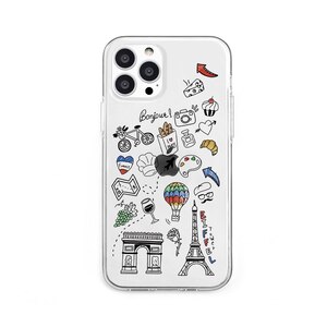 Dparks�biPhone 13 Pro�i6.1�C���`�j�p �w�ʃJ�o�[�^ TPU�N���A�P�[�X I LOVE�iPARIS�j�bDS21186I13P