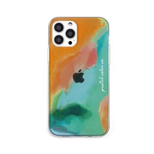 Dparks�biPhone 13 Pro�i6.1�C���`�j�p �w�ʃJ�o�[�^ TPU�N���A�P�[�X �p�X�e���J���[�iORANGE GREEN�j�bDS21200I13P
