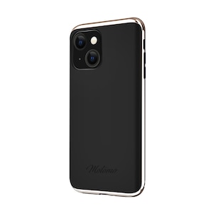 motomo�biPhone 13�i6.1�C���`�j�p �w�ʃJ�o�[�^ INO LINE INFINITY�P�[�X�i�S�[���h�X�g�[���u���b�N�j�bMT21563I13BK