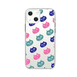 abbi�biPhone 13�i6.1�C���`�j�p �w�ʃJ�o�[�^ TPU�N���A�P�[�X �l�R�}���W���E�i�C�^�Y���l�R�p�^�[���j�bABF21737I13