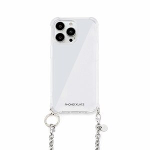 PHONECKLACE�biPhone 14 Pro�p �`�F�[���V�����_�[�X�g���b�v�t���N���A�P�[�X�i�V���o�[�j�bPN23871I14PSV