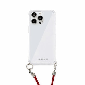 PHONECKLACE�biPhone 14 Pro�p ���[�v�V�����_�[�X�g���b�v�t���N���A�P�[�X�i�_�[�N���b�h�j�bPN23875I14PRD