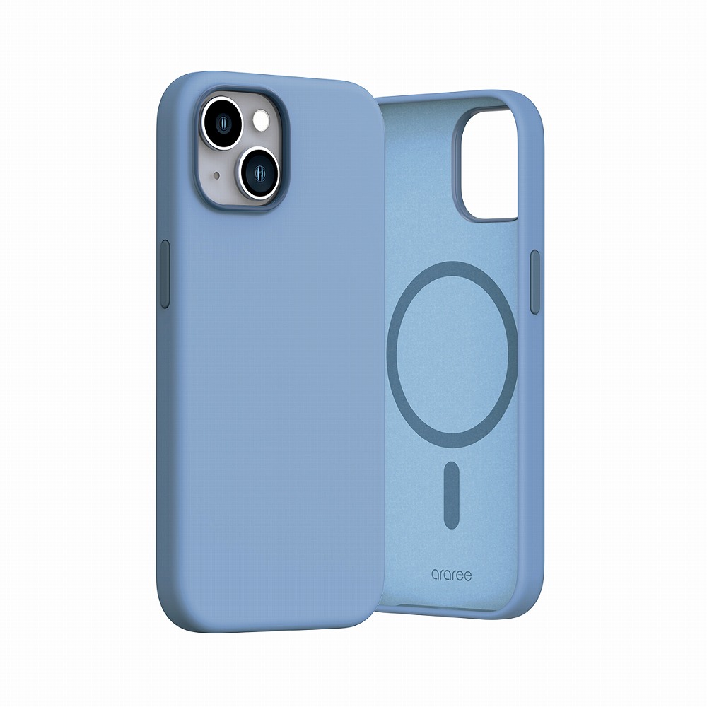 iPhone 15用 MagSafe対応シリコンケース TYPOSKIN M（スカイ