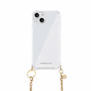 PHONECKLACE�biPhone 15 Plus�p �`�F�[���V�����_�[�X�g���b�v�t���N���A�P�[�X�i�S�[���h�j�bPN25591I15PL