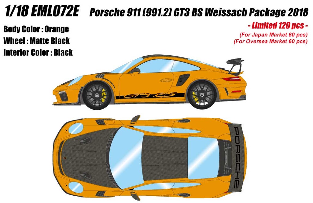 1/18 Porsche 911 (991.2) GT3 RS Weissach Package 2018