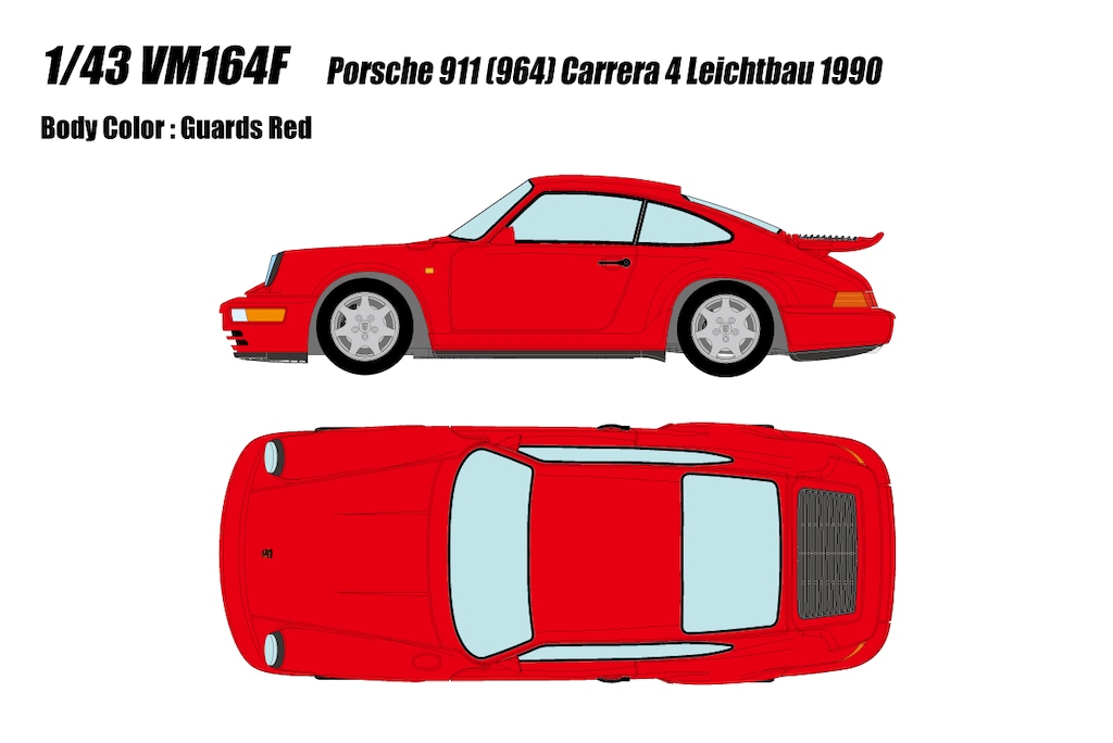 ミニカー　1/43 Porsche 911 (964) Carrera 4 Leichtbau 1990(ガーズレッド) [VM164F] ヴィジョン VM164F ポルシェ 911(964) カレラ 4 ライトウェイト