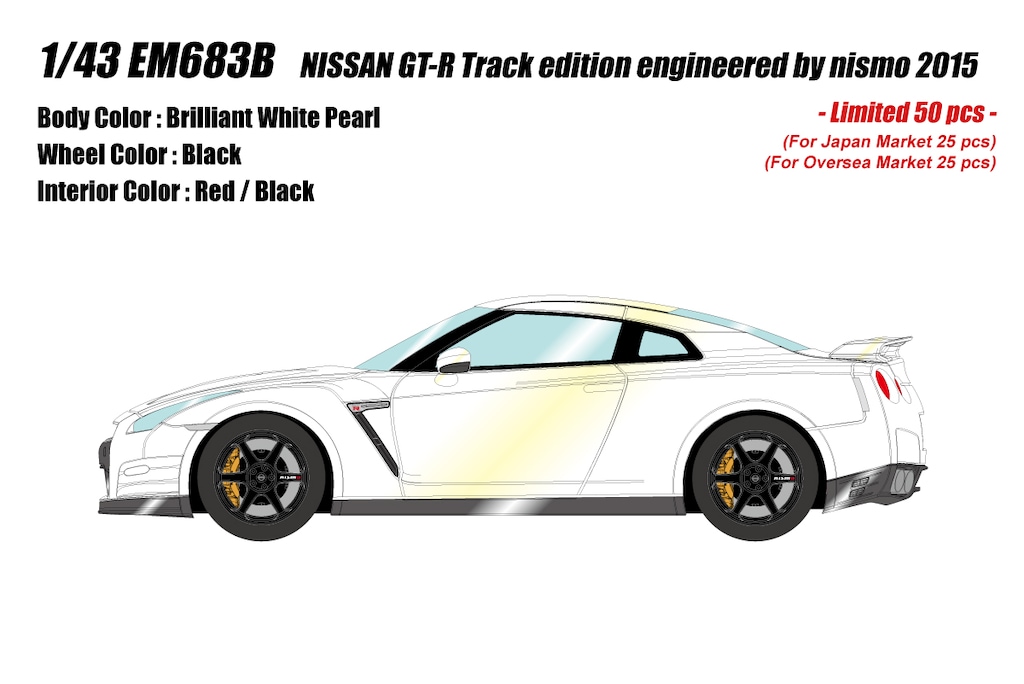 ミニカー　1/43 NISSAN GT-R Track edition engineered by nismo 2015(ブリリアントホワイトパール) [EM683B] ミニカー/完成品 カーネル 1/43 日産 GT-R トラックエディション
