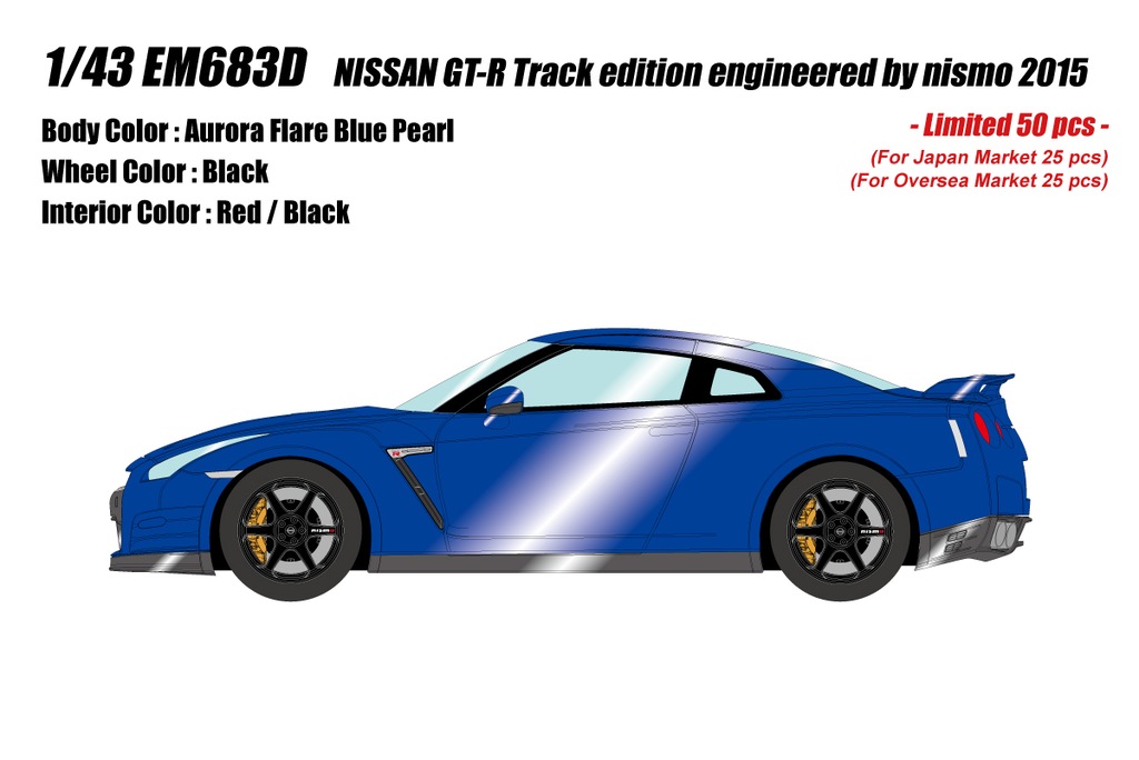 ミニカー　1/43 NISSAN GT-R Track edition engineered by nismo 2015(オーロラフレアブルーパール) [EM683D] 1/43 NISSAN GT-R Track edition engineered by nismo 2015