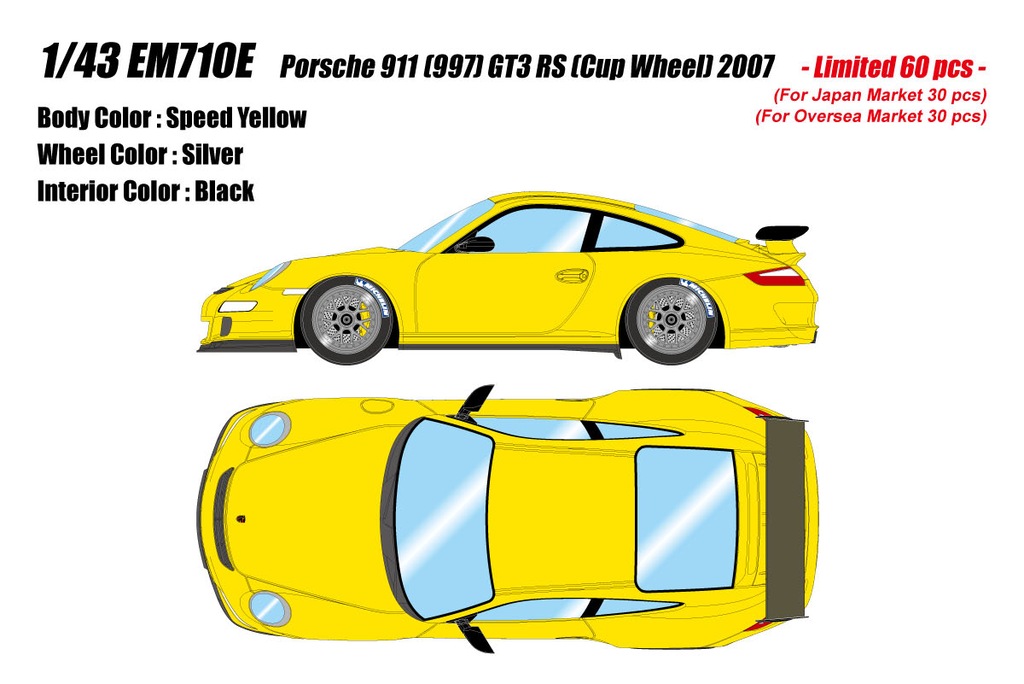 ミニカー　1/43 Porsche 911(997) GT3 RS BBS Cup Wheel(スピードイエロー) [EM710E] 1/43 Porsche 911(997) GT3 RS (BBS Cup Wheel) スピード