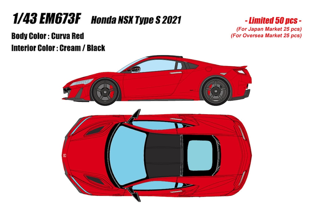 ミニカー　1/43 Honda NSX Type S 2021(クルバレッド) [EM673F] アイドロン EM673F ホンダ NSX Type S 2021 クルバレッド (限定50台)
