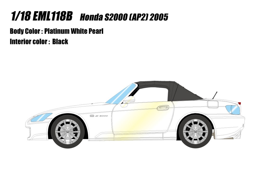 ミニカー　1/18 Honda S2000 (AP2) 2005(プラチナムホワイトパール) [EML118B] アイドロン 1/18 ホンダ S2000 (AP2) 2005 プラチナムホワイトパール
