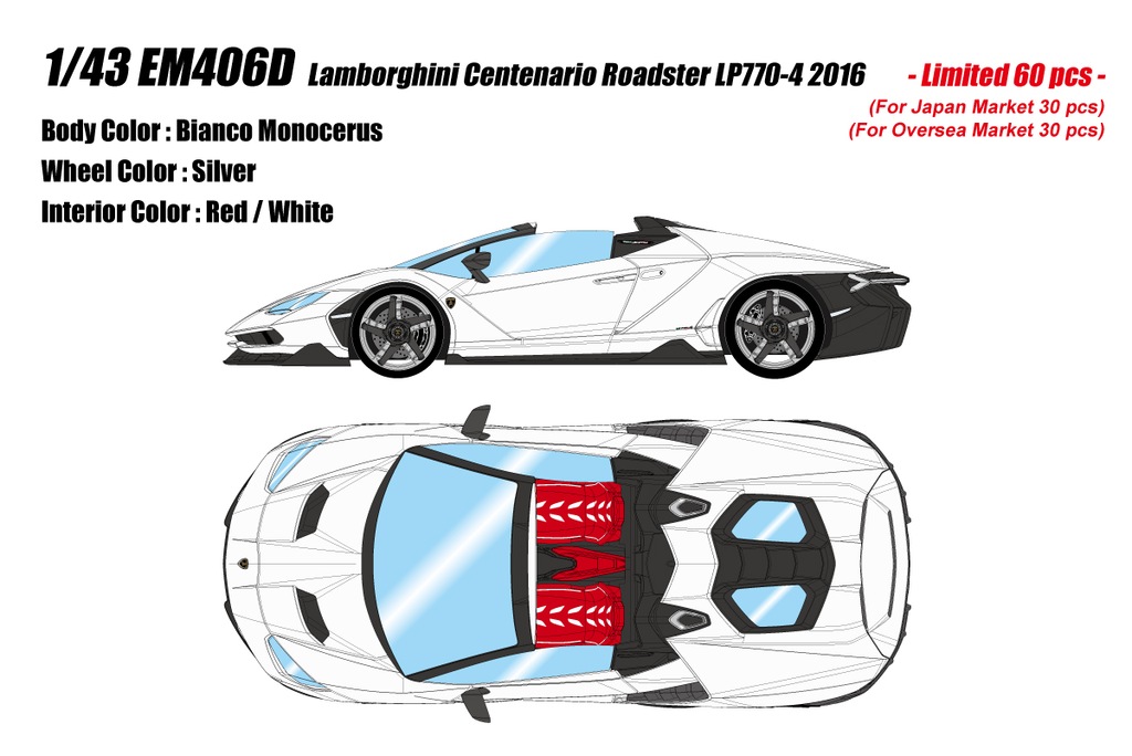 1/43 Lamborghini Centenario Roadster LP770-4 2016 ビアンコ