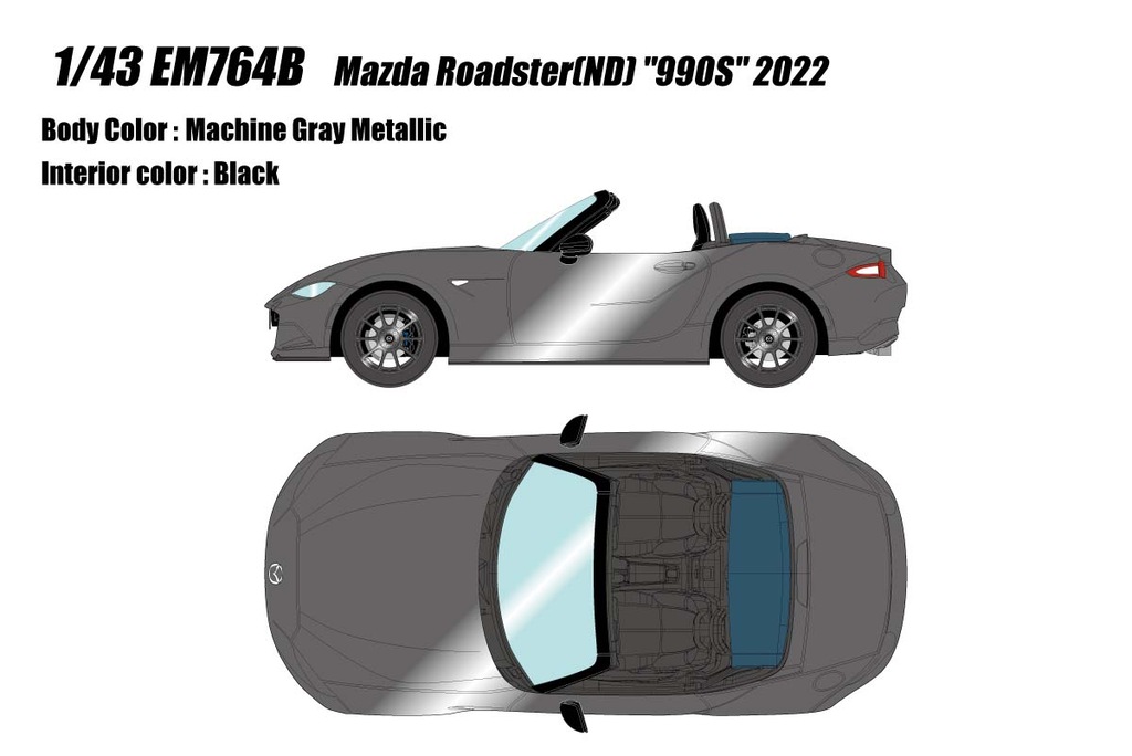 1/43 Mazda Roadster (ND) ”990S” 2022 マシングレーメタリック