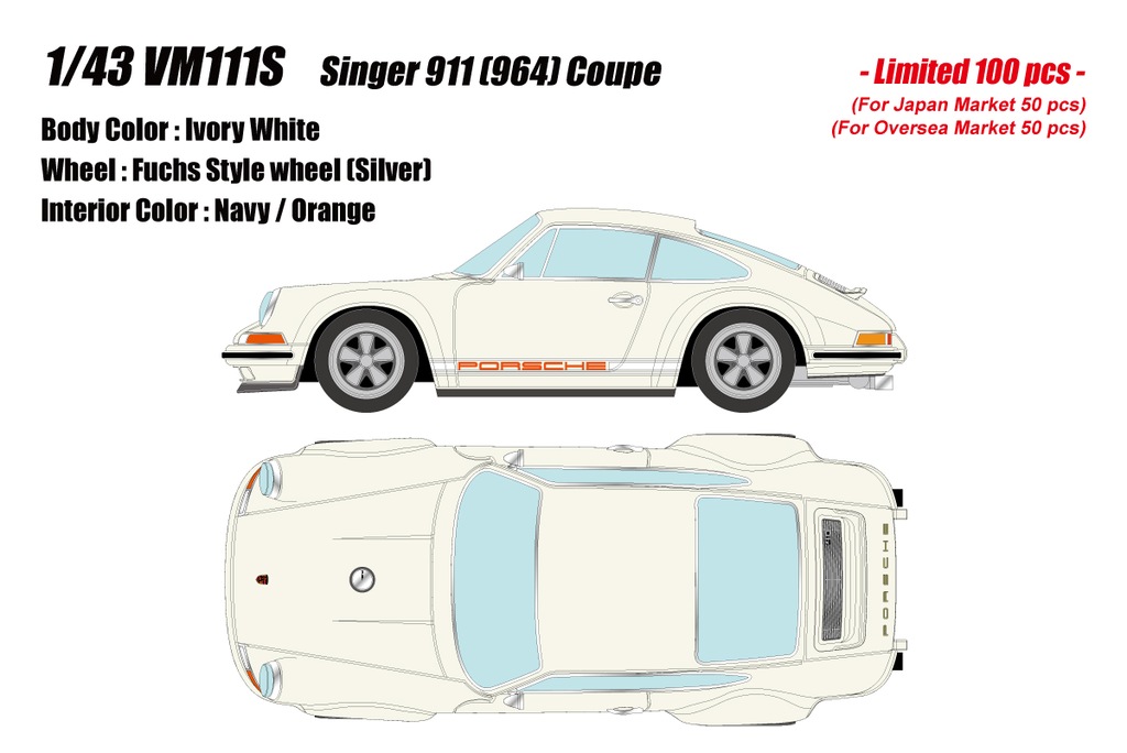 メイクアップ 1/43 シンガー 911 (964) アイボリーホワイト