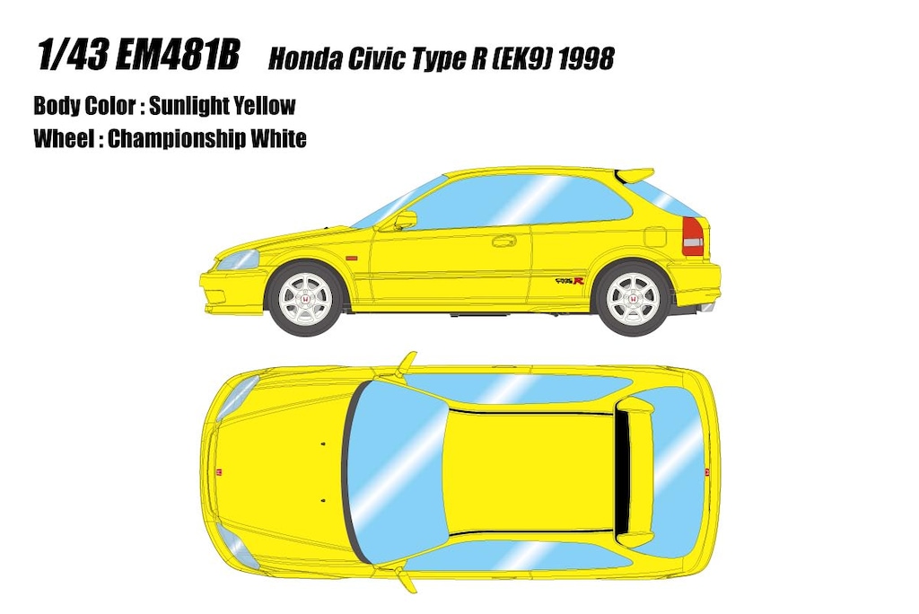 HONDA シビック タイプR EK9型 1998年 サンライトイエロー 希少なサンライトイエローのシビックタイプR（EK9型後期
