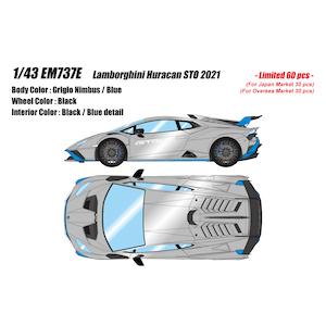 ���C�N�A�b�v�b1/43 Lamborghini Huracan STO 2021 �O���W�I�j���o�X / �u���[�yEM737E�z�bEM737E ����ٷް� �׶�STO 2021 GY/BL