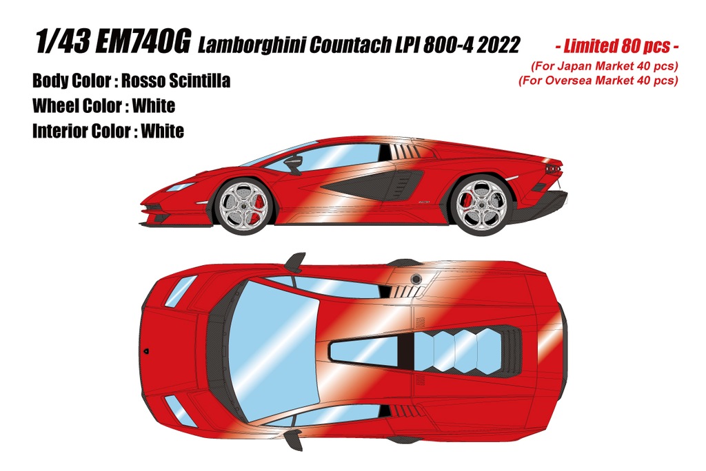 1/43 Lamborghini Countach LPI 800-4 2022 ロッソシンティラ