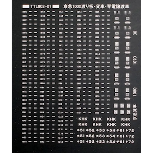 【再生産】(N) TTL802-01 京急1000形渡り板車番・琴電検査標記