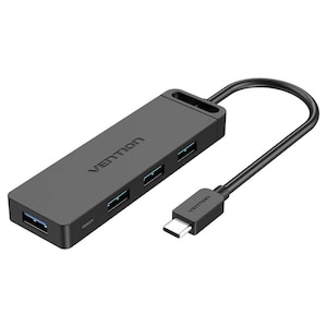 VENTION�b�x���V�����bType-C to 4-Port USB 3.0 �n�u �Z���t�p���[ / �o�X�p���[�Ή� 0.15m ABS Type�i�u���b�N�j�bTG-8221
