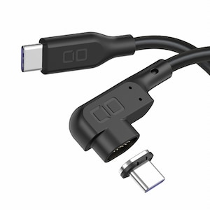 CIO｜L字型マグネットシリコンケーブル C to C 100W 1m（ブラック）｜CIO-SLLMG-CC1-BK