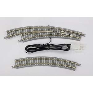 (Z) R057 PCトラック 電動/手動カーブポイントレール R195/220-30° 左分岐(1本入り)【在庫処分】
