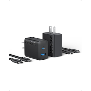 Anker｜AC充電器 急速充電 USB-A×1/USB-C×1 USB-Cケーブル付属 2個セット(ブラック)｜B2348112