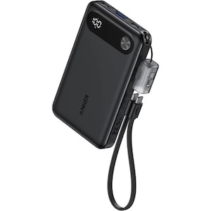 Anker｜モバイルバッテリー USB-C×2/USB-A×1 USB-Cケーブルストラップ同梱 10000mAh（ブラック）｜A1257011
