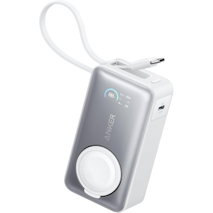 Anker｜モバイルバッテリー Apple Watch用充電パッド搭載 USB-Cケーブル一体型 10000mAh （ホワイト）｜A1657N21