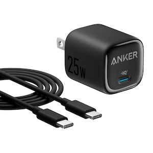 Anker�bUSB�}���[�d�� PD �ő�25W USB Type C 1�|�[�g USB-C �� USB-C�P�[�u���t���i�u���b�N�j�bB2656111
