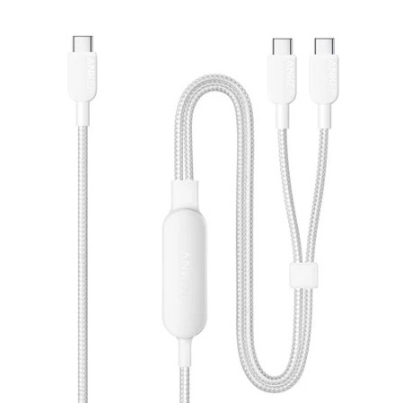 USB-C ＆ USB-Cケーブル (2-in-1, 140W) 1.2m（ホワイト） | Anker