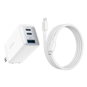 Anker�bPD 65W�Ή� AC�[�d�� USB-A�~1/Type-C�~2 USB-C�P�[�u���t��(�z���C�g)�bB2667N22