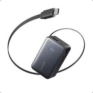 Anker�b�P�[�u����̌^���o�C���o�b�e���[ Anker Nano Power Bank (10000mAh, 45W, ����莮 USB-C�P�[�u�� USB-C�~1�|�[�g USB-A�~1�|�[�g �u���b�N�j�bA1638N11