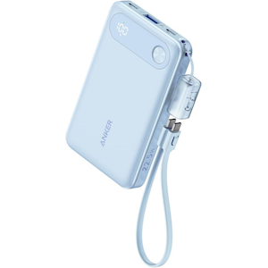 Anker�b���o�C���o�b�e���[ USB-C�~2/USB-A�~1 USB-C�P�[�u���X�g���b�v���� 10000mAh�i�u���[�j�bA1257031(���-)