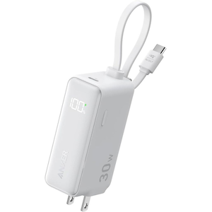 Anker�b���o�C���o�b�e���[ USB-C�~1�|�[�g USB-C�P�[�u����̌^ 5000mAh(�z���C�g)�bA1636N23