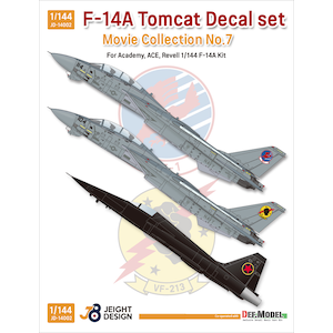 1/144 現用 アメリカ海軍艦上戦闘機F-14Aデカールセット ムービーコレクションNo.7「トップガン」1986(レベル/エース/アカデミー用)【JD14002】