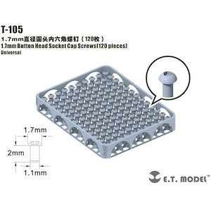 E.T.MODEL�b�ėp 1.7mm�a �Z�p���t���{�^���{���g(120��)�yT-105�z�bT-105 ��ֳ 1.7mm 6����·��������