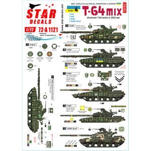 STAR DECALS�b1/72 ���p �E�N���C�i�̐푈#4 �E�N���C�i�R��T-64��� T-64A T-64B T-64BV T-64BM�h�u���[�g�h(2022�N)�ySD72-A1121�z�bSD72-A1121 ��ײ�ɾݿ�#4