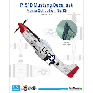 1/72 WWII アメリカ陸軍航空隊戦闘機 P-51Dマスタング デカール/フィギュアセット ムービーコレクションNo.13「トップガン」2022(タミヤなど用)【JD72008】