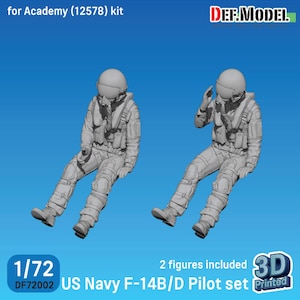 1/72 現用 アメリカ海軍 着座したF-14B/Dパイロットセット(アカデミーF-14B/D用 2体入)【DF72002】