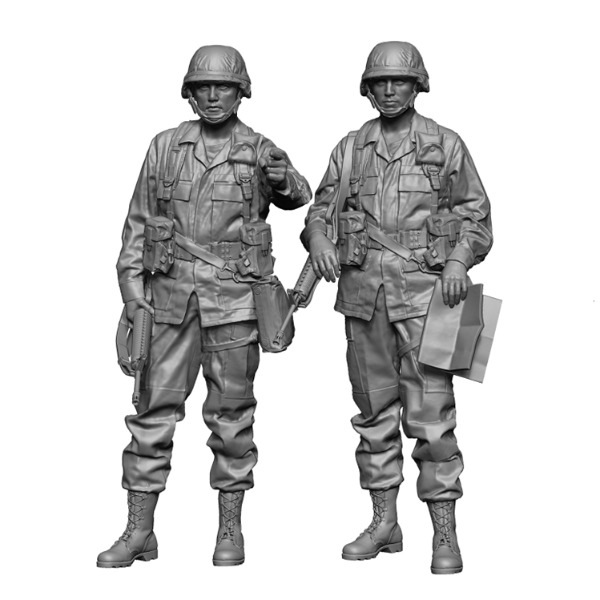 プラモデル　1/16 現用 アメリカ陸軍歩兵セット 進路確認 1980?90年代(2体入) 3Dプリンター印刷 レジンキャストキット [HS16036] 4571512737495.jpg